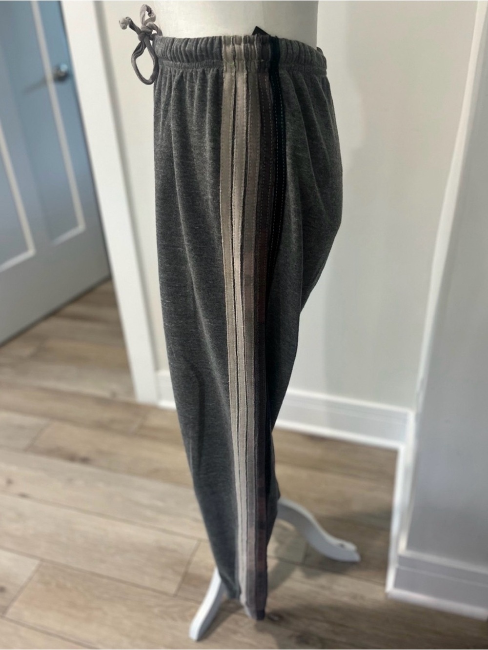 Aviator Nation Gray Track Pants with Multi-Stripe Side Panel - Picture 3 of 8